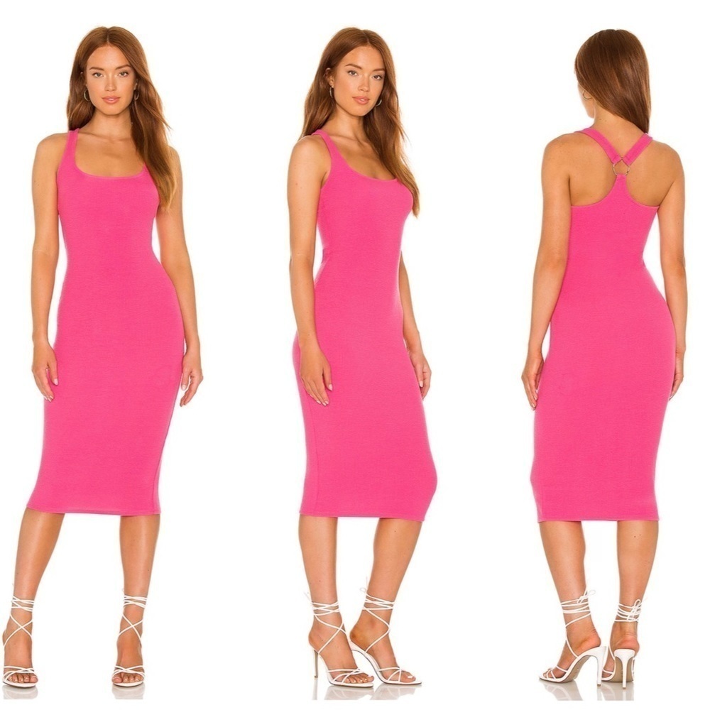 Lovers and Friends Lydia Midi Dress in Hot Pink Size S
